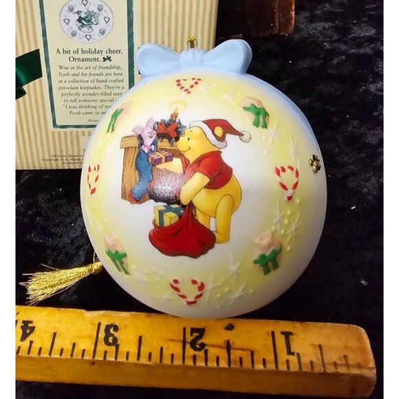 Disney 3" Porcelain Christmas Ornament Pooh & Friends A Bit Of Holiday Cheer 200 - Picture 7 of 7